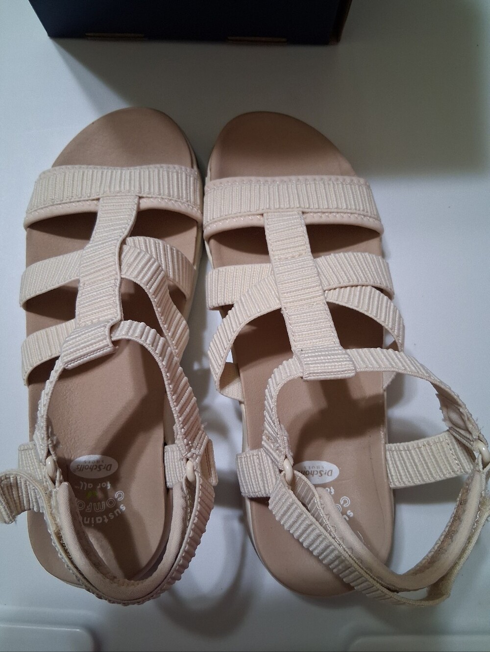 Dr Scholl's Adalia Strappy Sandals in Shell Beige – Size 8M  sustainable, Sz 8